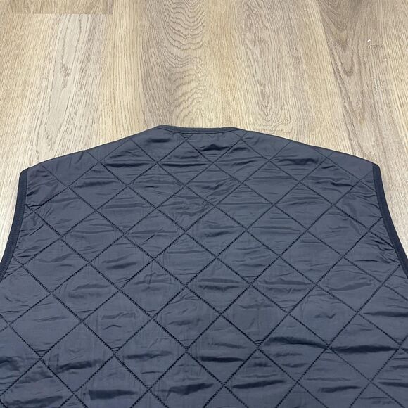 Barbour Vest Mens XL Black Polarquilt Waistcoat Zip In Liner Quilted Fleece D232 - Picture 9 of 14